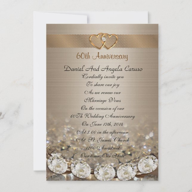 60th Anniversary vow renewal Invitation (Front)