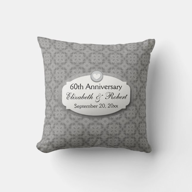 60th Anniversary Wedding Anniversary Diamond Z01 Cushion (Front)