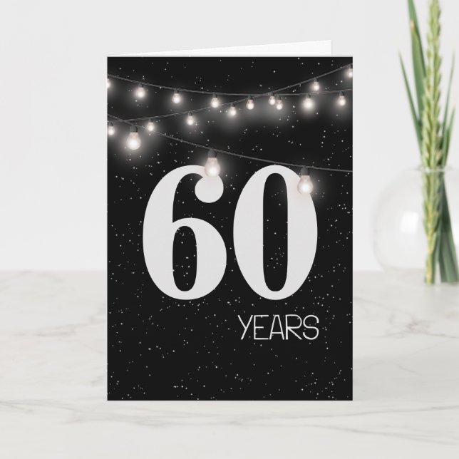 60th Anniversary with Lights and Stars  Card (Front)