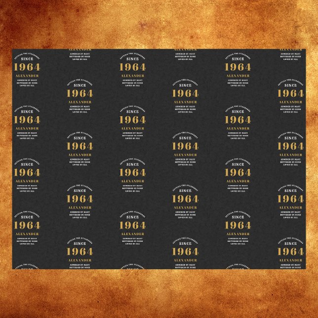60th Birthday 1964 Black Gold Chic Elegant Tissue Paper ( Celebrate the journey of the vintage years with our 60th Birthday 1964 Black, Gold and Chic )