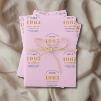 60th Birthday 1965 Add Name Pink Grey