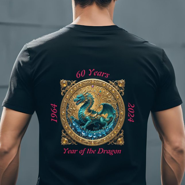 60th Birthday 2024 Chinese Year of the Dragon 1964 T-Shirt (60th birthday 1964 year of the dragon t-shirt)