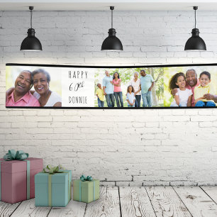 60th Birthday 4 Photo Strip Personalised Banner