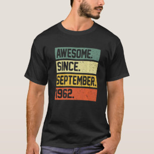 60th Birthday 60 Year Old Awesome Since September T-Shirt