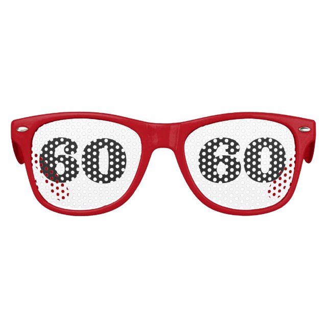 60TH BIRTHDAY AGE 60 Party Sunglasses (Front)