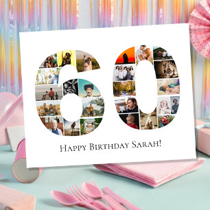 60th birthday anniversary photo montage collage poster