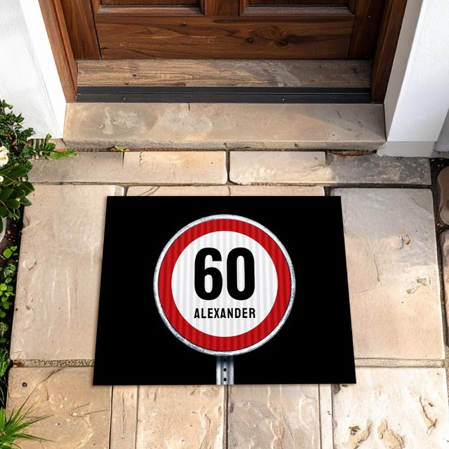 60th Birthday ANY AGE Speed Limit Sign Doormat (Creator Uploaded)