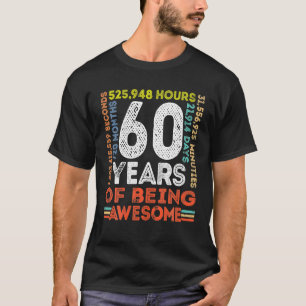 60th Birthday Awesome 60 Years Old Vintage Retro T-Shirt