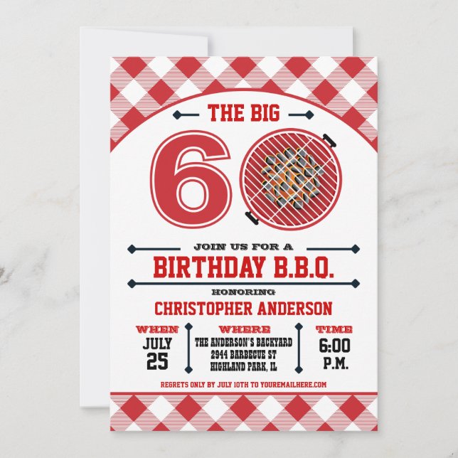 60th Birthday Barbecue Invitation (Front)