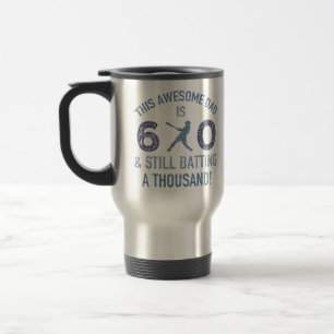60th Birthday Baseball Dad Travel Mug