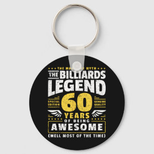 60th Birthday Billiards Player 60 Years Old Billia Key Ring