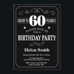 60th Birthday Black and White Chalkboard Invitation<br><div class="desc">60th Birthday Invitation Black and White Typography. Chalkboard. Black and White Background. Adult Birthday. Male Men or Women Birthday. Kids Boy or Girl Lady Teen Teenage Bday Invite. 13th 15th 16th 18th 20th 21st 30th 40th 50th 60th 70th 80th 90th 100th. Any Age. For further customisation, please click the "Customise...</div>