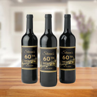 60th birthday black gold music notes