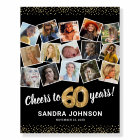 60th Birthday Black Gold Photo Party Foam Board