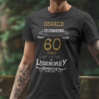 60th Birthday Black White Gold Mens