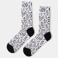 60th Birthday Black/White Random Number Patter
