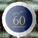 60th Birthday Blue Gold Balloon<br><div class="desc">Add a touch of sparkle to your loved one's 60th birthday celebration with these gorgeous Blue Gold design balloon. Perfect for that finishing touch to a party.</div>