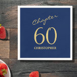 60th Birthday Blue Gold Chapter 60 Napkin<br><div class="desc">Make your loved one's 60th birthday celebration elegant and memorable with our stunning Blue Gold Napkins from Zazzle. Discover how these customisable napkins can elevate your event and create unforgettable moments in our exclusive article.</div>