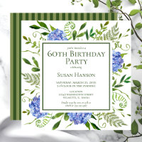 60th Birthday Blue Hydrangeas