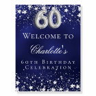 60th Birthday blue silver stars welcome party