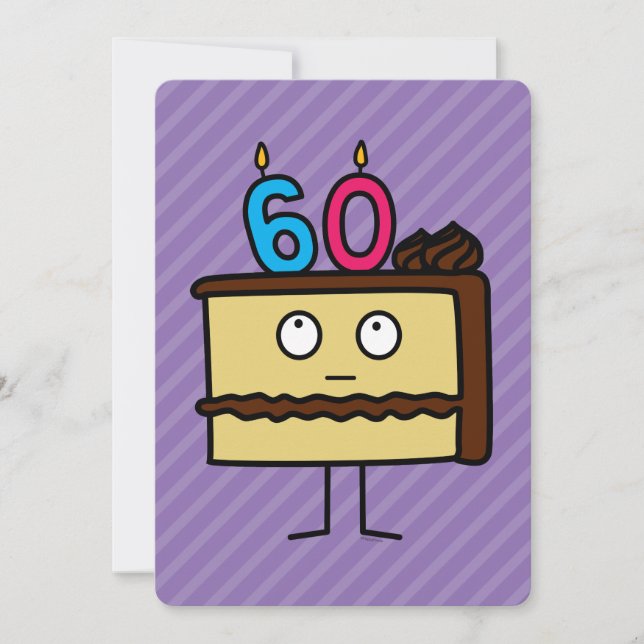 60th Birthday Cake with Candles Invitation (Front)