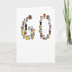 60th birthday card, beer card