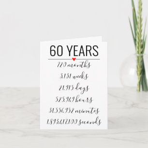 60th Birthday Card, milestone, retirement Invitation