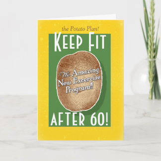 60th Birthday card: Potato Bag Fitness Program