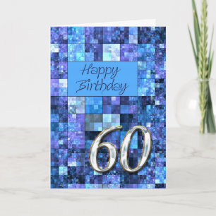 60th Birthday card with abstract squares.