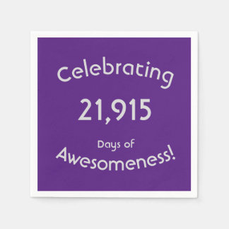 60th Birthday Celebrating 21,915 Days Awesomeness Napkin