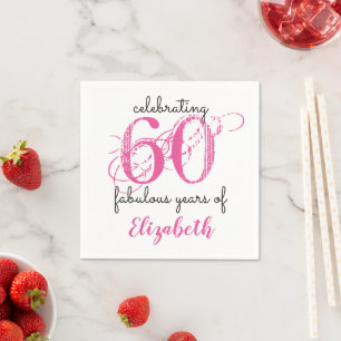 60th birthday celebrating 60 fabulous years custom napkin
