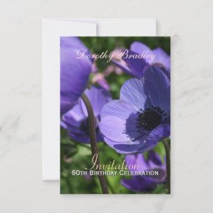 60th Birthday Celebration Anemone Custom Invite