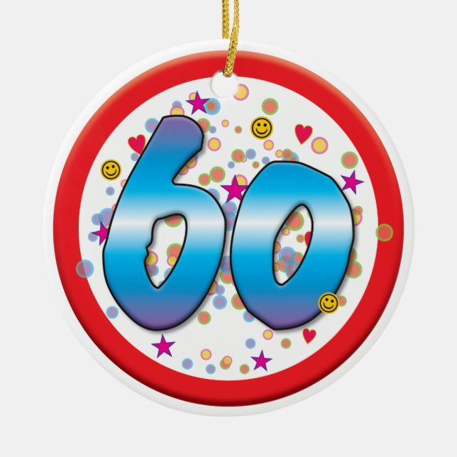 60th Birthday Ceramic Ornament (Front)