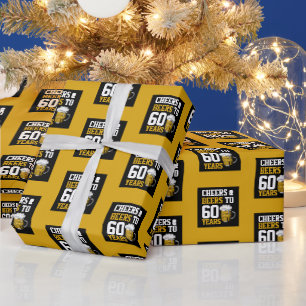 60th Birthday Cheers & Beers to 60 Years Wrapping Paper