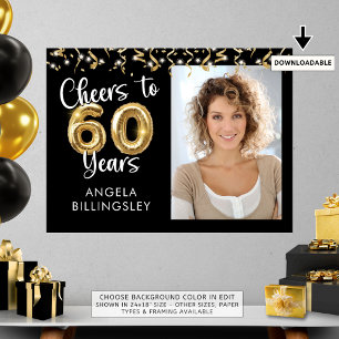 60th Birthday Cheers to Years Photo Welcome Sign