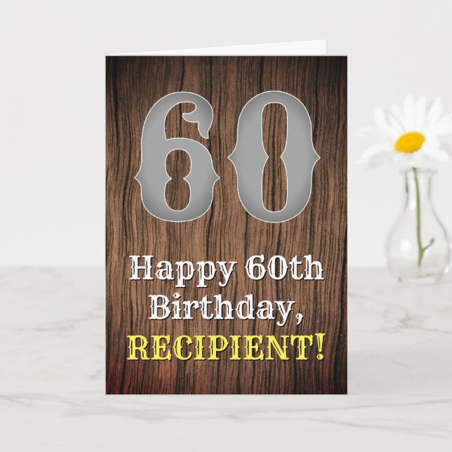 60th Birthday: Country Western Inspired Look, Name Card (Small Plant)