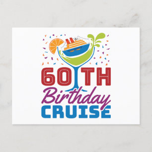 60th Birthday Cruise Cruising 60 Years Old Postcard