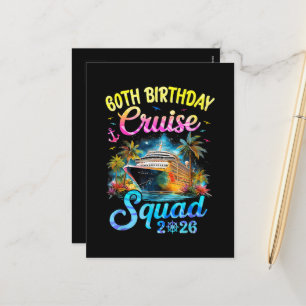 60Th Birthday Cruise Squad 2026 Cruising Party Holiday Postcard