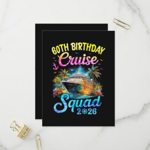 60Th Birthday Cruise Squad 2026 Cruising Party Invitation Postcard