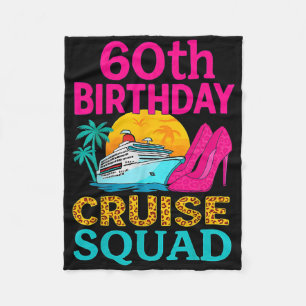 60th Birthday Cruise Squad 60 Years Old Vacation P Fleece Blanket