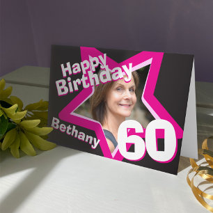 60th birthday custom photo card