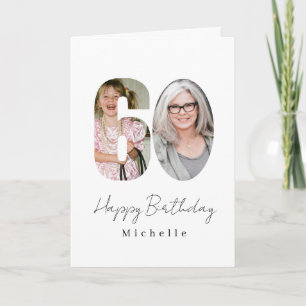 60th Birthday Custom Photo Greeting  Card