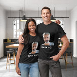 60th birthday custom photo hello 60 for guys T-Shirt<br><div class="desc">Template for Your photo.  White coloured text: Hello 60!  A shirt for a 60th birthday party for him.</div>