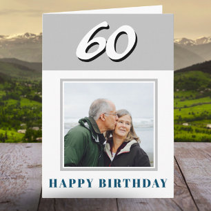 60th Birthday Custom Photo Personalised Card