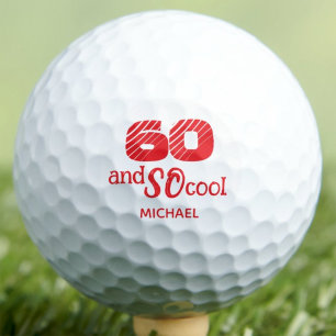 60th Birthday Dad Gift SO Cool Orange Custom Golf Balls