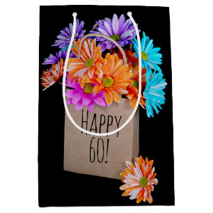 60th Birthday Daisy Bouquet In Paper Bag