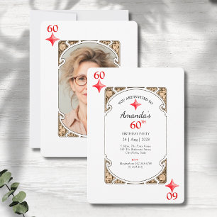 60th Birthday Diamond Playing Card Invitation