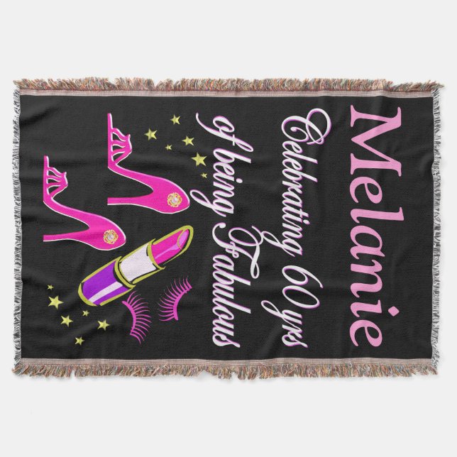 60TH BIRTHDAY DIVA PERSONALIZED BLANKET (Front)