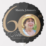 60th Birthday Elegant Gold Black Calligraphy Photo Balloon<br><div class="desc">60th Birthday Elegant Gold Black Calligraphy Photo Balloon. And elegantly designed special birthday celebration invitation,  featuring a custom photo of birthday person and script calligraphy with vintage flourish elements. Simple enough to fit a variety of themes and colours!
Need help? Simply contact me!</div>