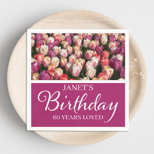 60th Birthday Elegant Tulip Napkins